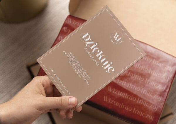 podziękowanie za zakupy - projekt i druk